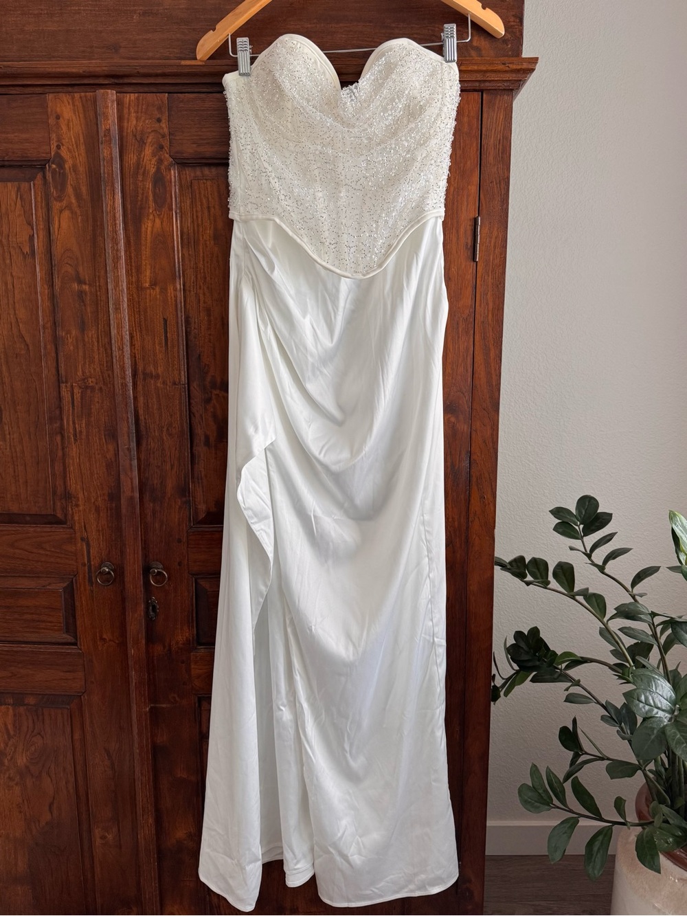 Babyboo Emrielle Maxi Dress Ivory Beaded Corset New With Tags